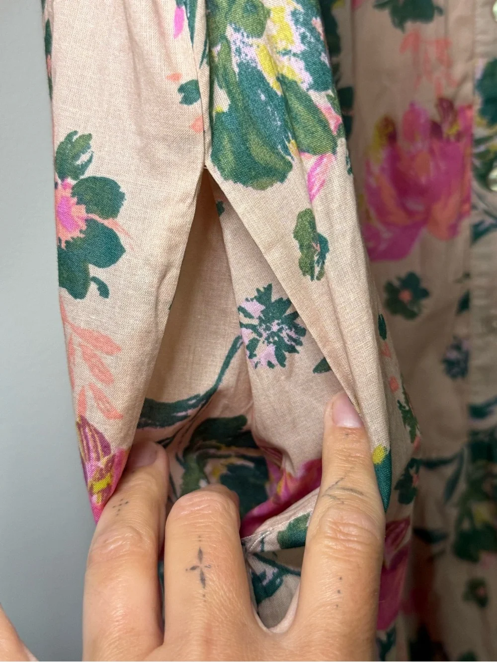 entro Pink Floral Button-Down Mini Dress - Picture 8 of 9